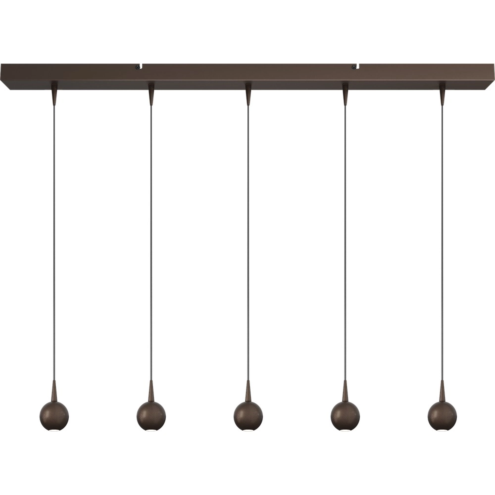 Lampe suspendue à 5 lumières Talana 100 cm cacao brun Ø 6 cm DTW