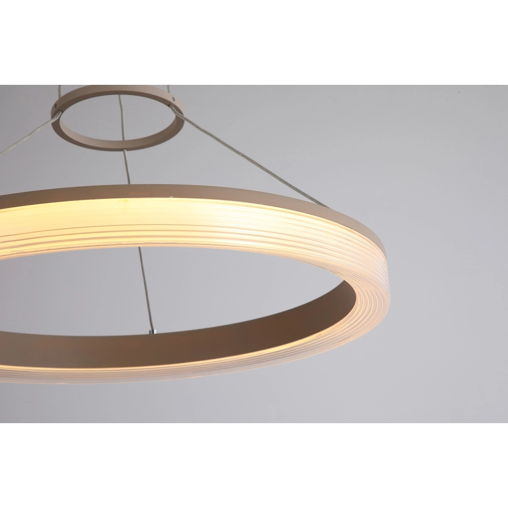 Lampe pendante de conception Lumen Rings brun sable Ø 45 cm Searchlight 5,05342E+12