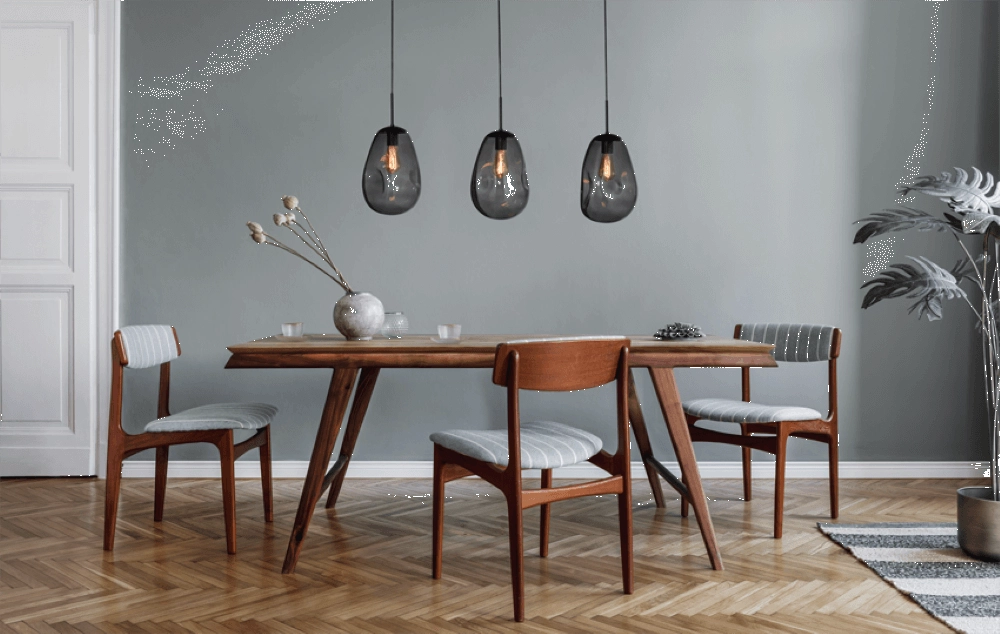 Lampe à suspension en verre Lava 3x verre fumé Ø 22,5cm Masterlight 8718121286037