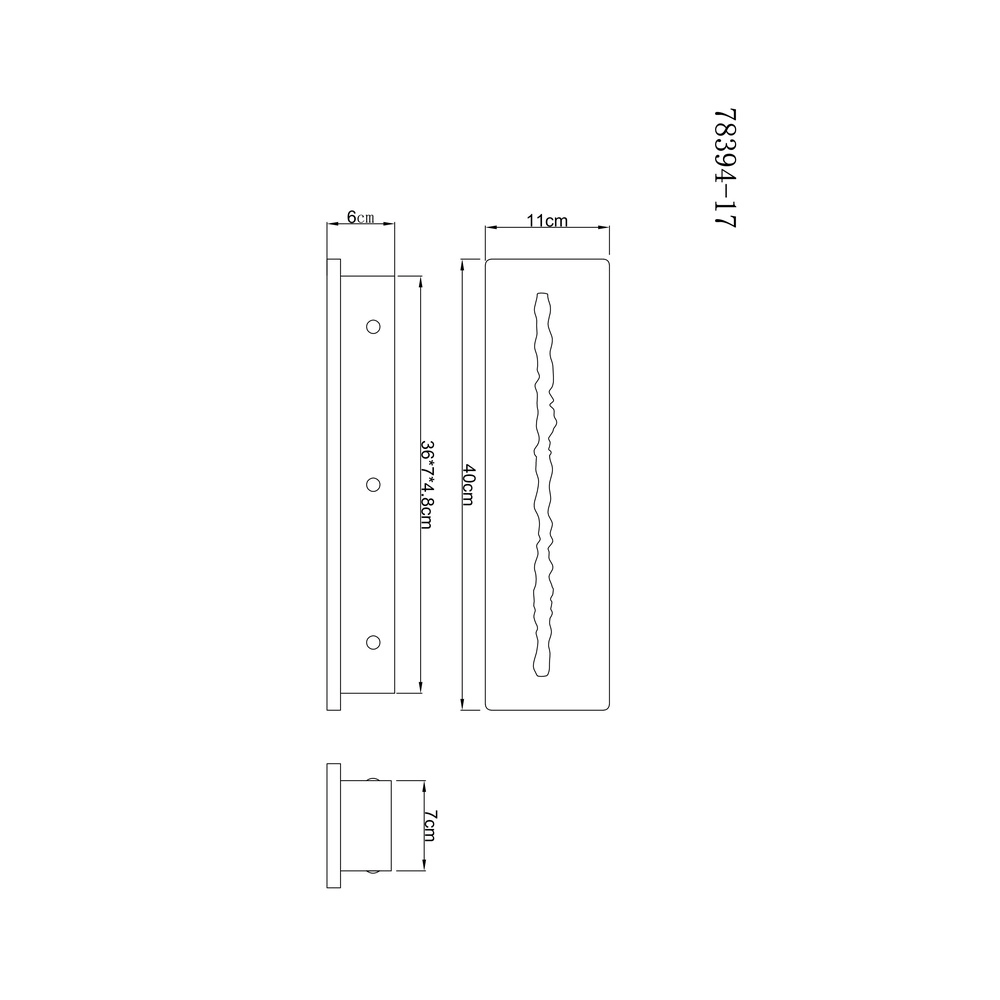 Lampe murale rectangulaire Rojas 40 cm Globo 9007371589685