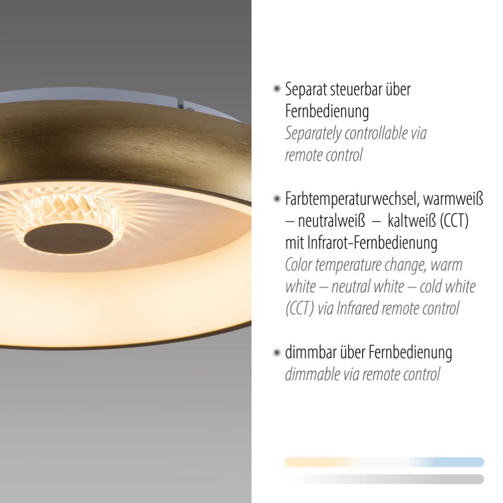 Plafonnier rond Vertigo laiton Ø 46,5cm Just Light 4043689994716