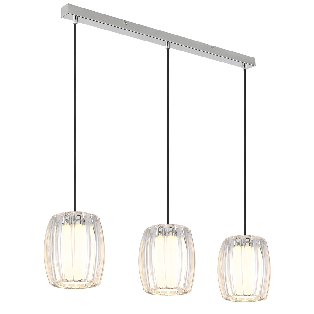 Lampe pendante à 3 lampes Maribel Droit chromé