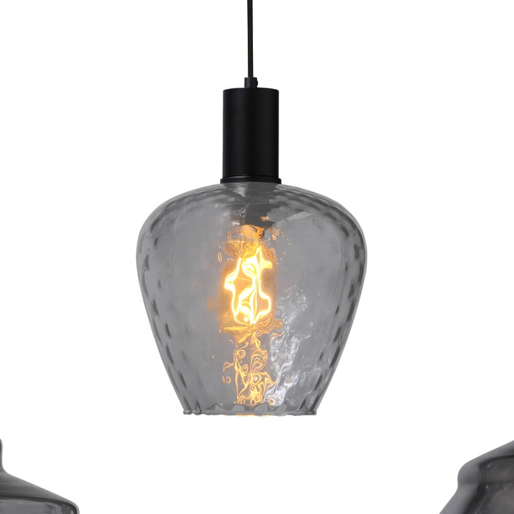 Lampe suspendue 5 lumières - noire - Porto avec des lunettes différentes Masterlight 8718121270395