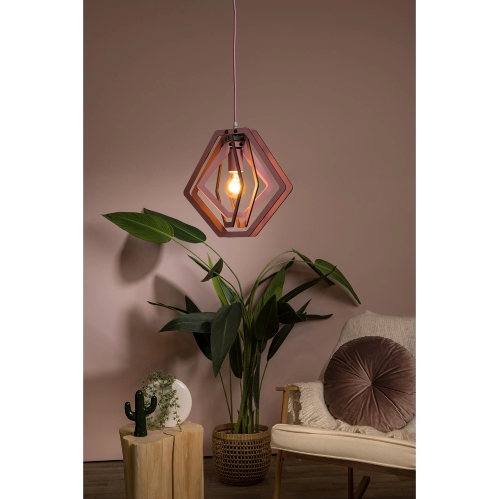 Lampe suspendue pour la chambre des enfants Mauro Motif rose Lucide 5411212771513
