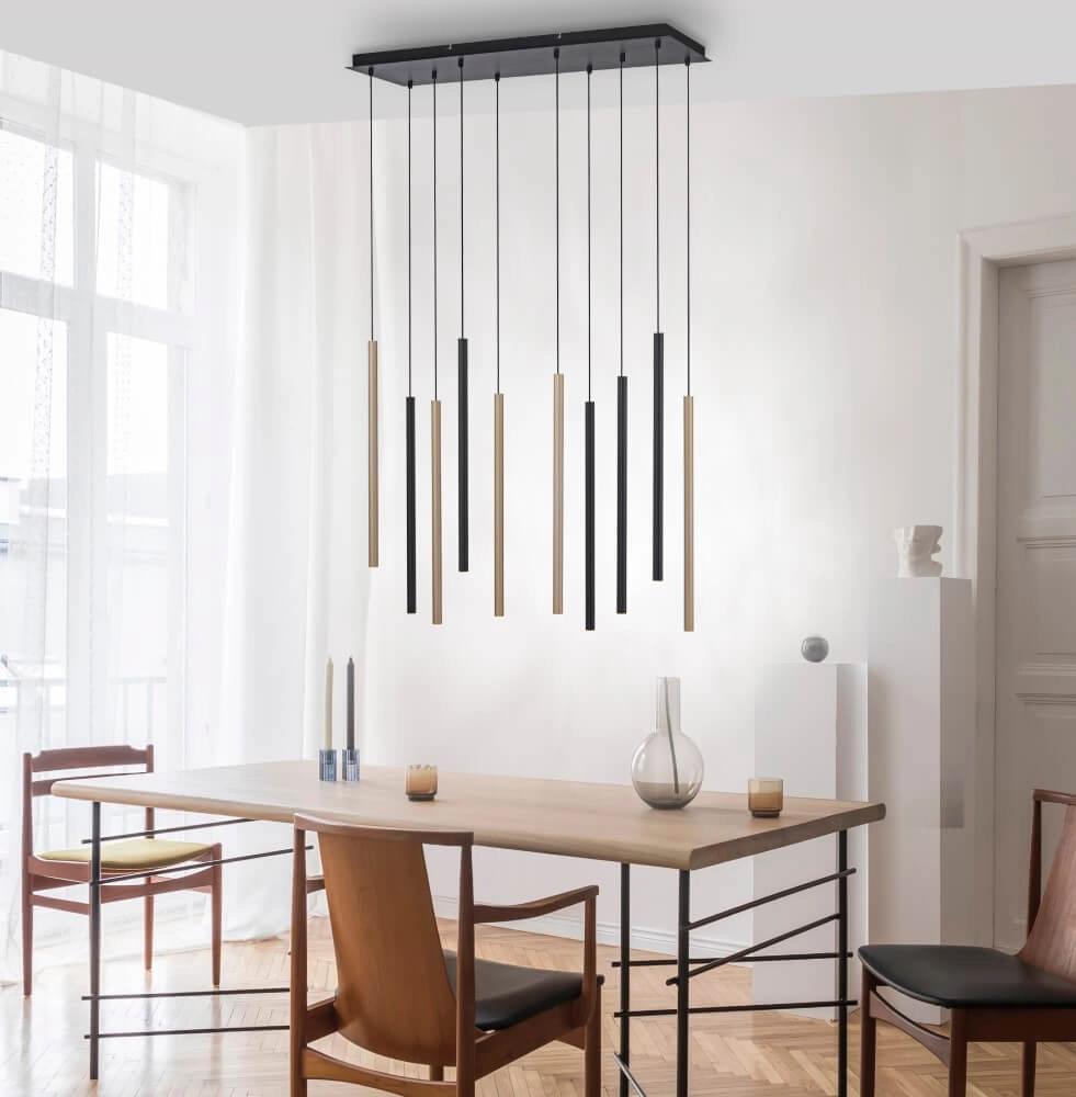 Lampe suspendue unique Flute 10 lumières Paul Neuhaus 4012248374788