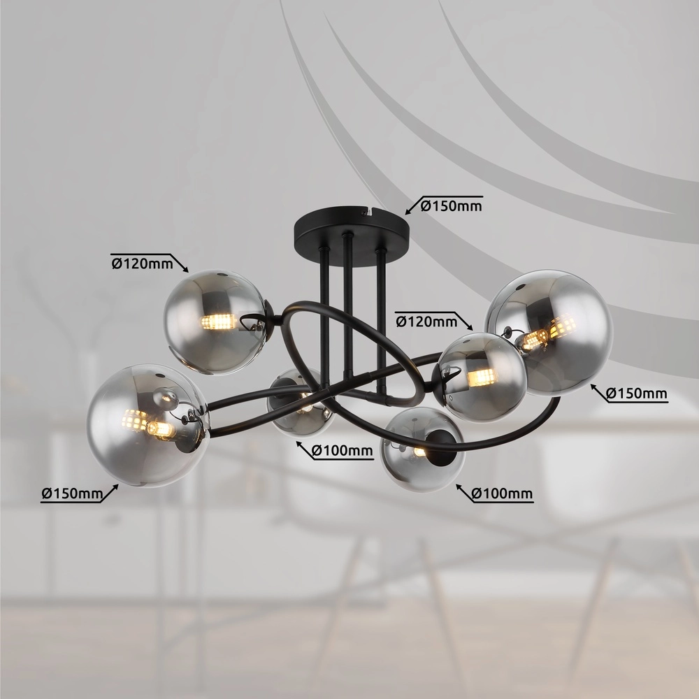 Lampe de plafond noire Riha Conception Globo 9007371448807