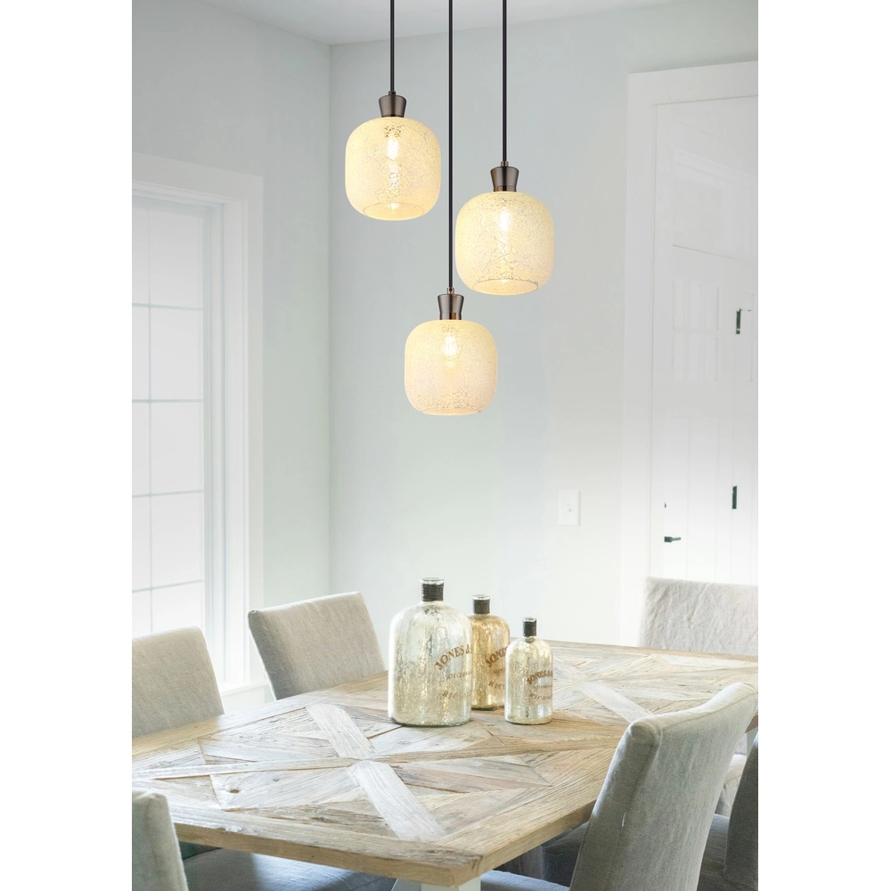 Lampe pendante à 3 lampes Brokana Bronze à fusil Globo 9007371578467