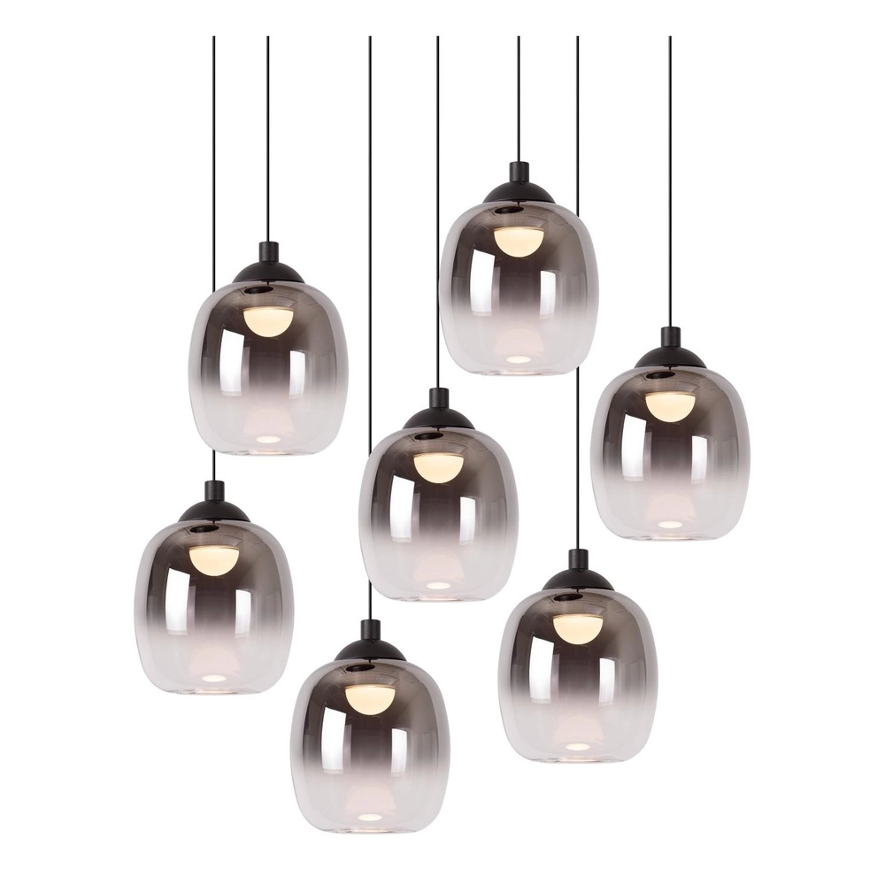Lampe suspendue à 7 lampes Tamino Noir Lucide 5411212792228