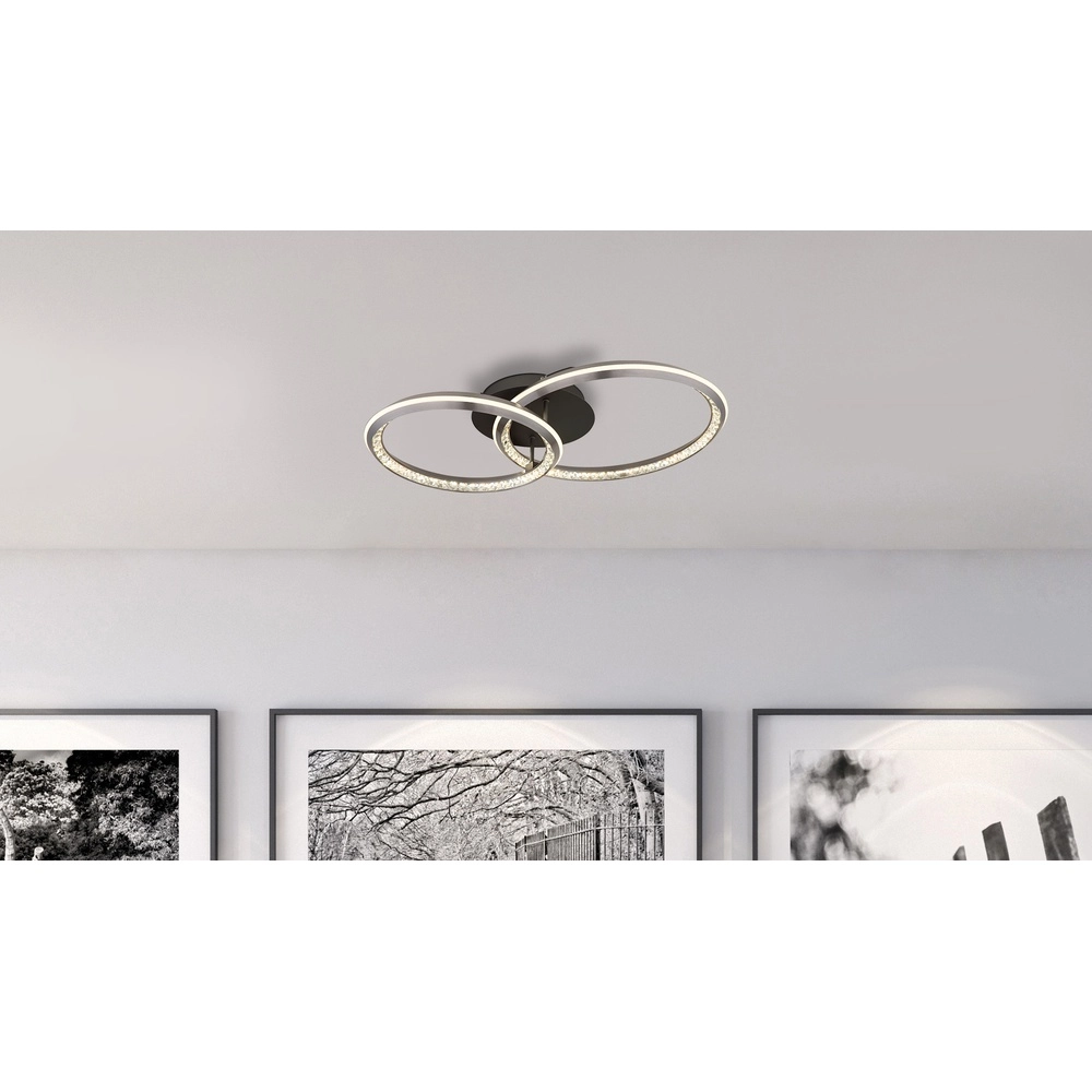 Lampe de plafond à design Alaina 2 anneaux gris Globo 9007371462896