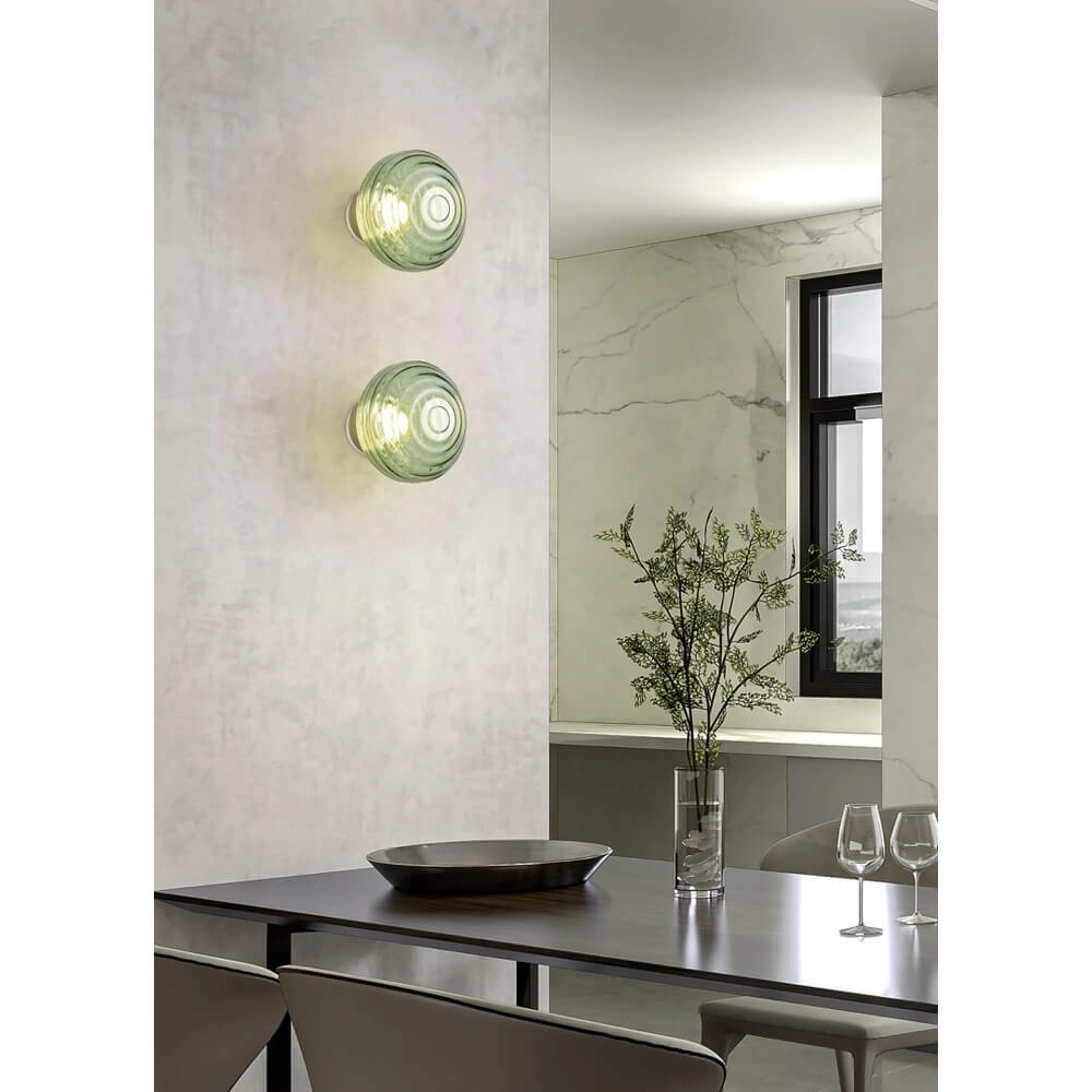 Applique murale Earl Verre vert rechargeable Trio 4017807643459