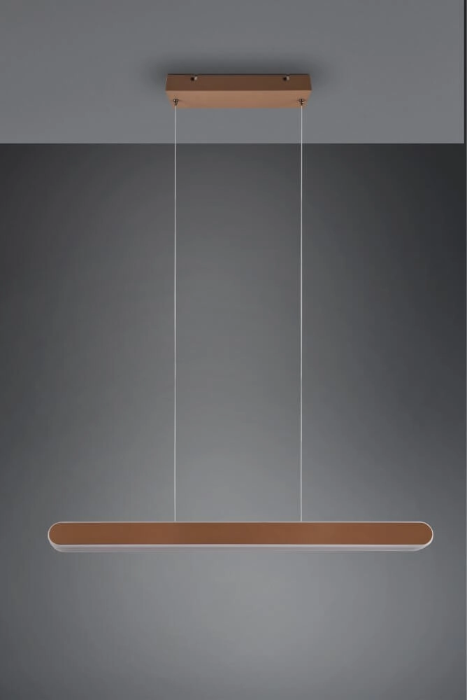 Lampe suspendue Helios 130cm marron Trio 4017807577815