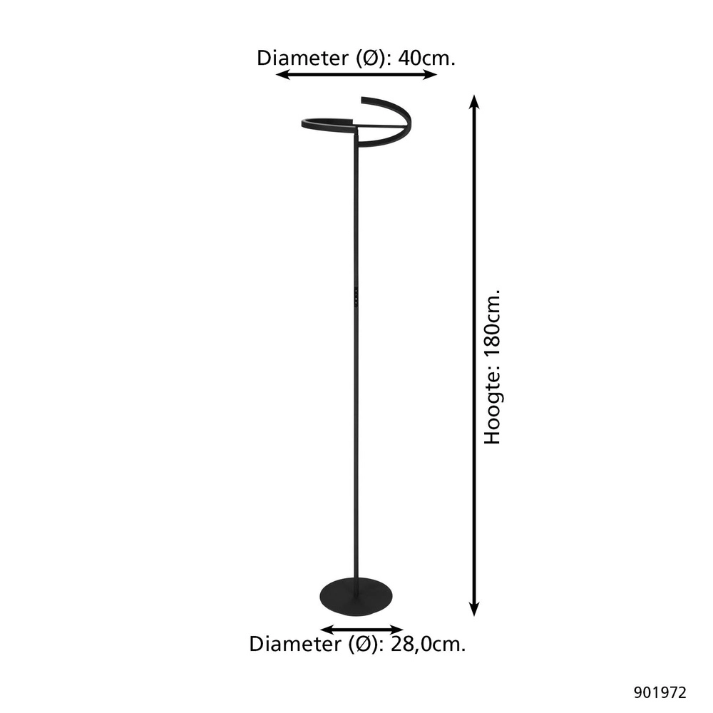 Lampadaire design Castelpoto noir Eglo 9008606357291
