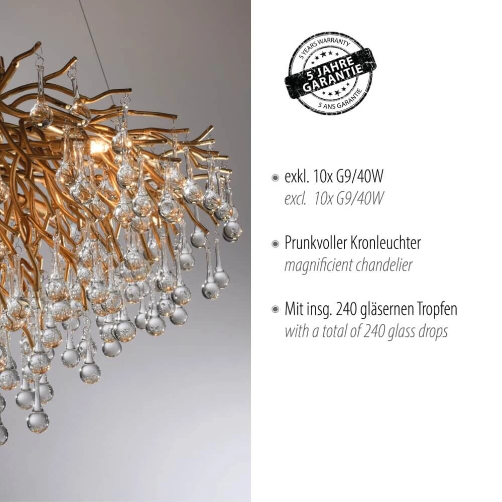 Lustre unique Icicle laiton antique Paul Neuhaus 4012248352120