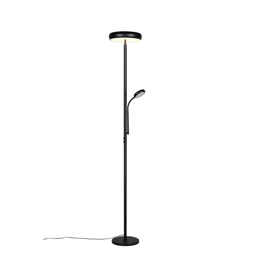 Lampadaire Palermo noir avec lampe de lecture Trio 4017807641363