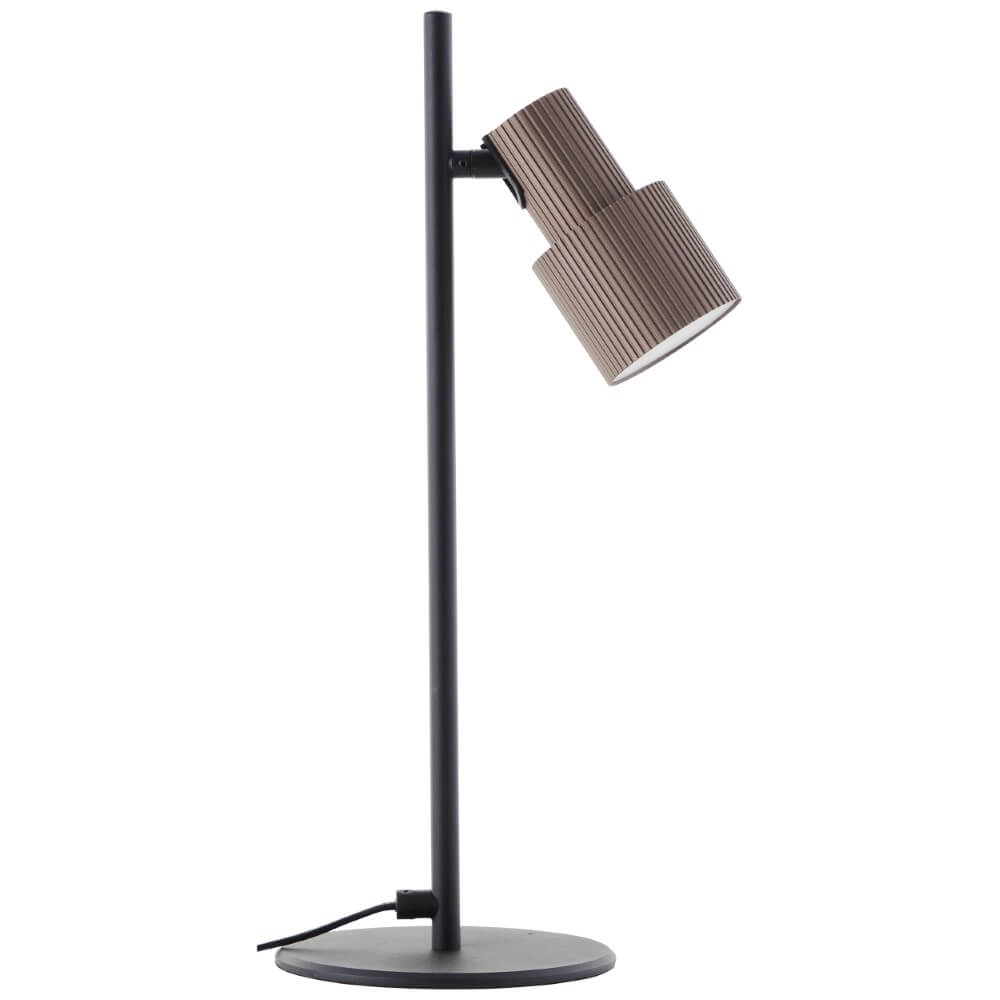 Lampe de table design Cadiz noir avec verre ambré Brilliant 4004353446917