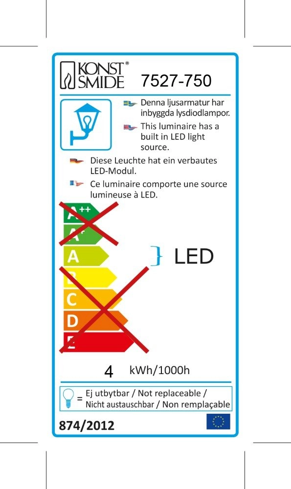 Spot mural LED Vicenza conception KonstSmide 7318307527759