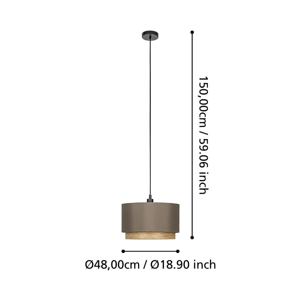 Lampe suspendue Marchena cappucino avec bois - Ø 48cm Stars of Light 9008606240067
