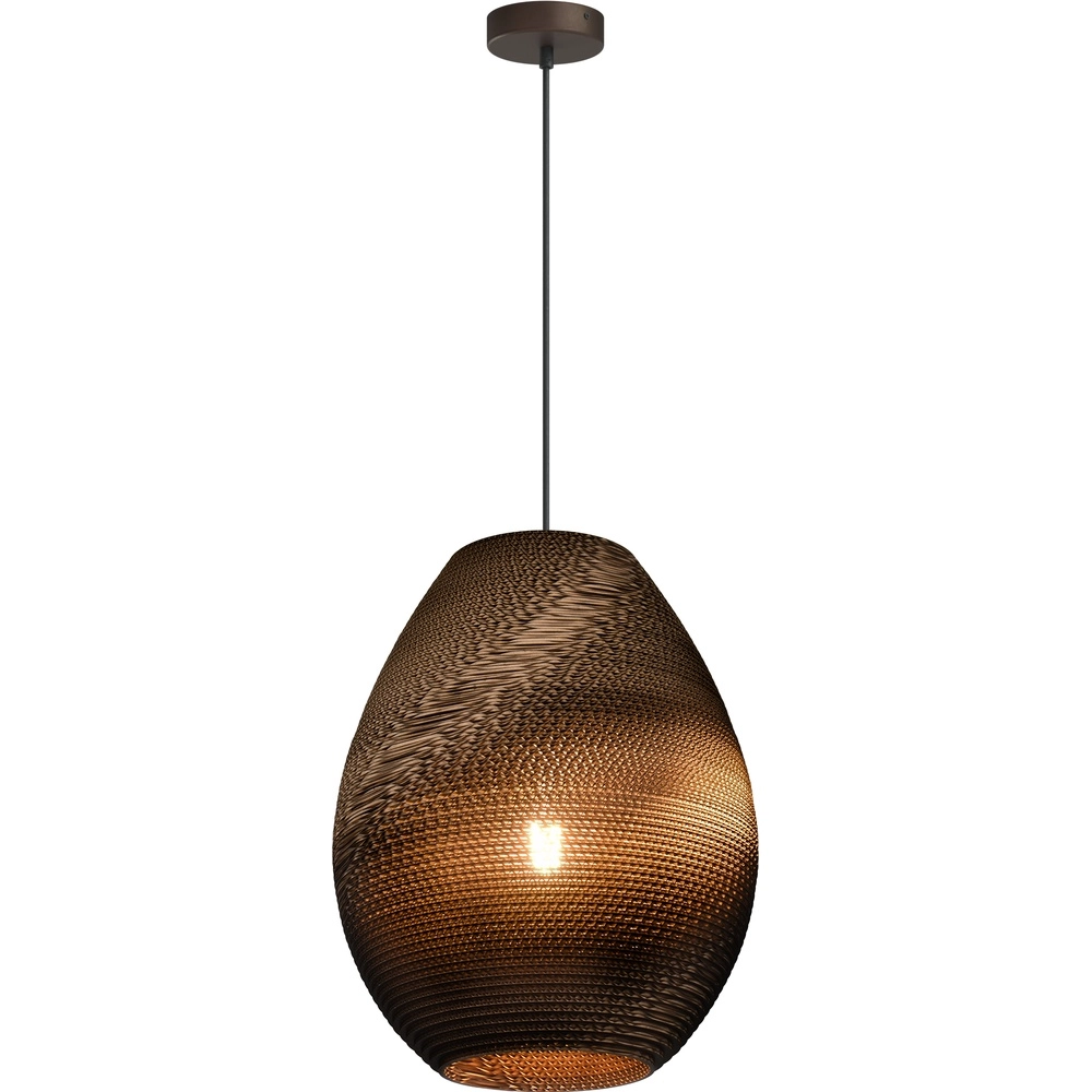 Lampe suspendue à une seule lumière Carta Pineapple Cacao papier Ø 39cm