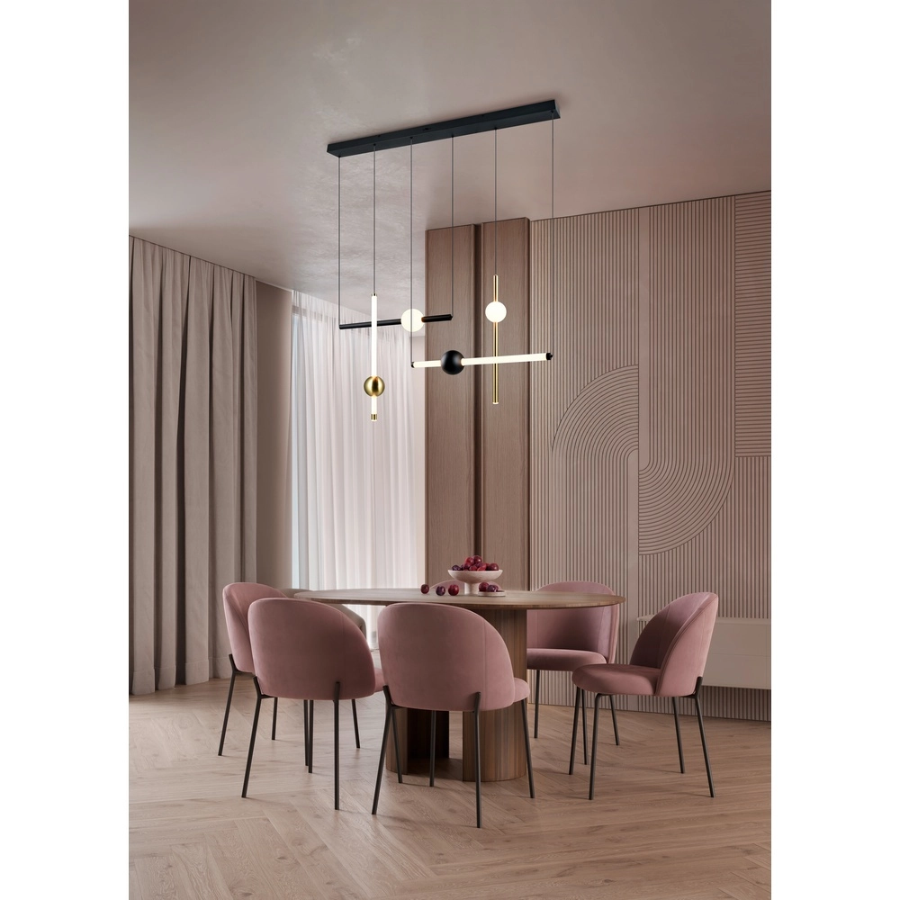 Suspension moderne Melita noir avec or Trio 4017807661910