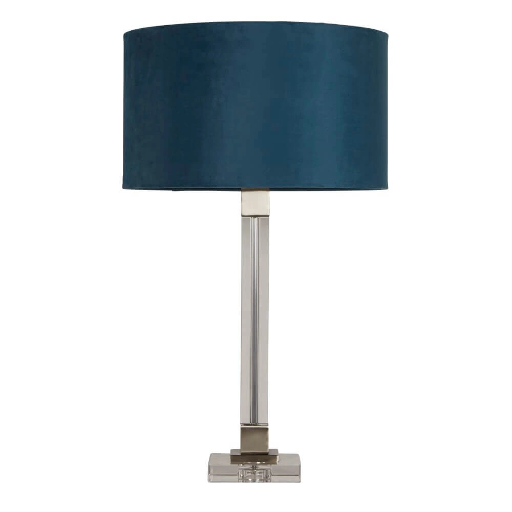 Lampe de table design Scarborough or avec nuance bleue