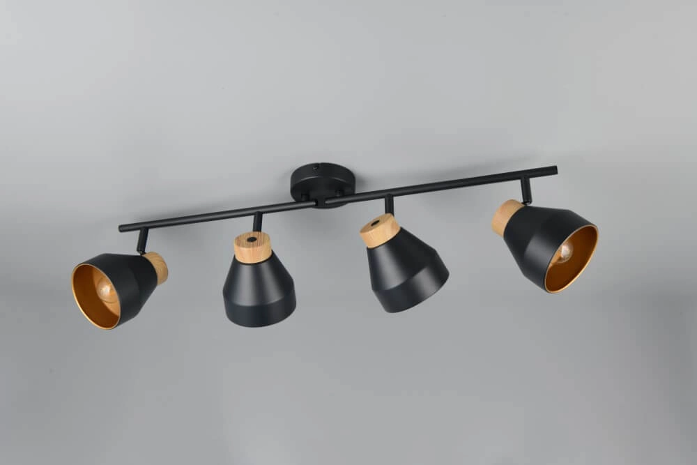 Plafonnier design 4 lumières Valentin noir Trio 4017807637434