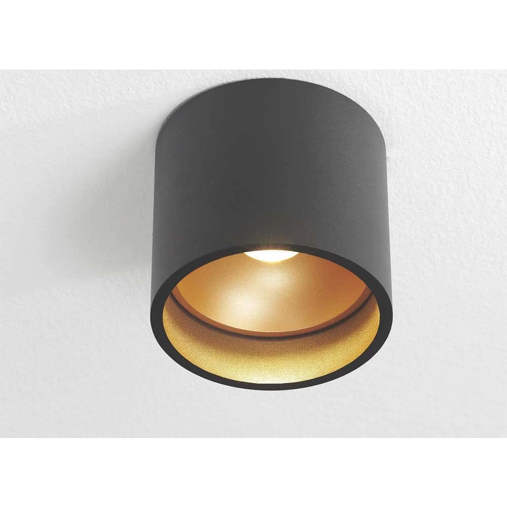 Spot LED en saillie Orleans Noir avec intérieur doré Artdelight 8719831731978