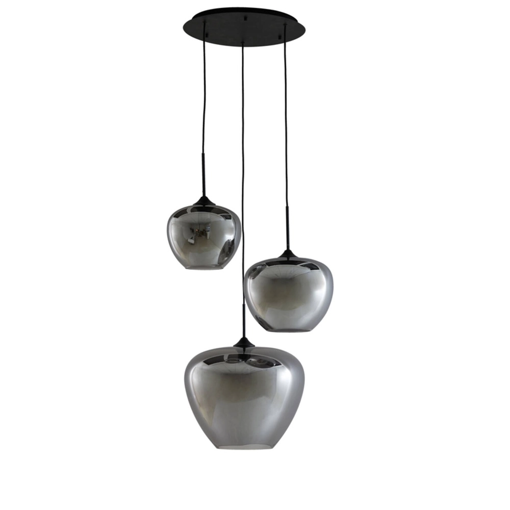 Lampe suspendue Mayson Fumée à 3 lumières