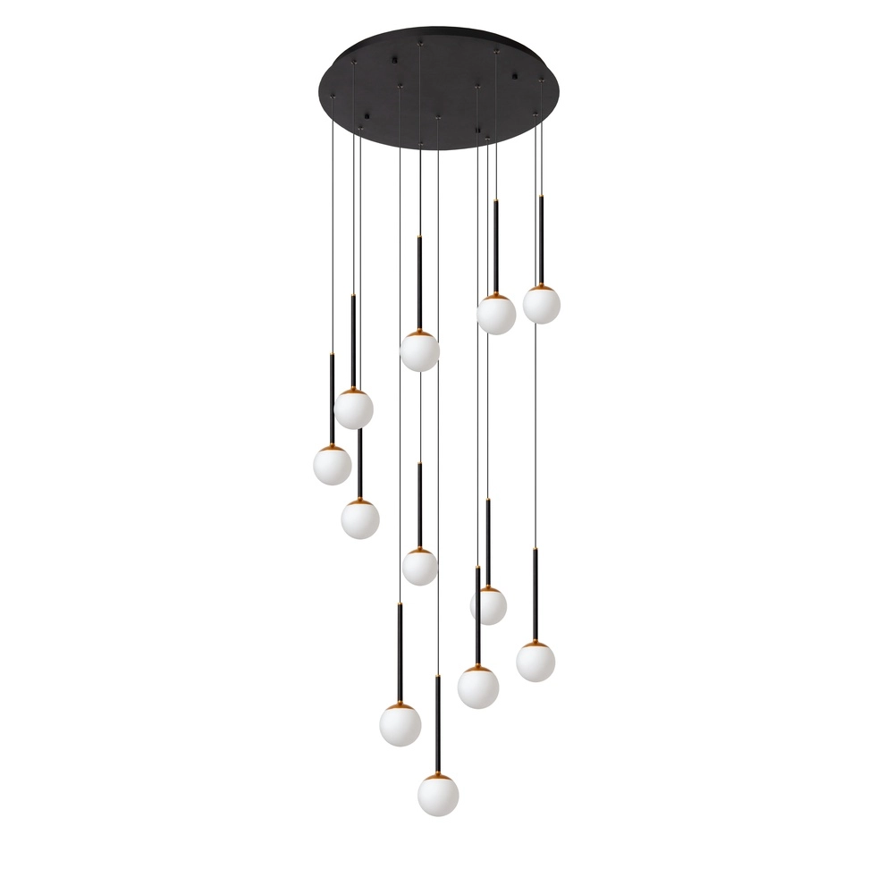 Lampe pendante Vide Calina 12 lumières avec des sphères blanches Premium by Lucide 5411212241993
