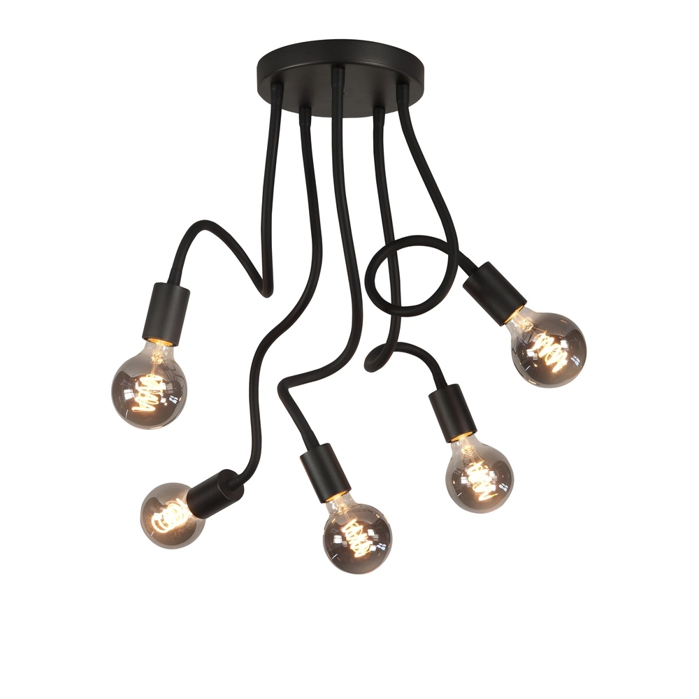 Plafonnier design Flex noir 5 lumières