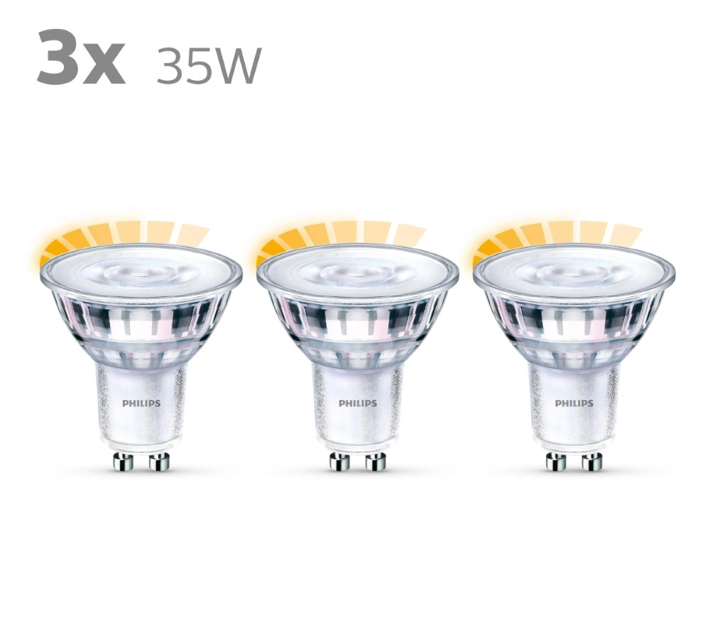 2,6W - GU10 - 2200-2700K - 230 lumen lot de 3 Philips 8718699776411