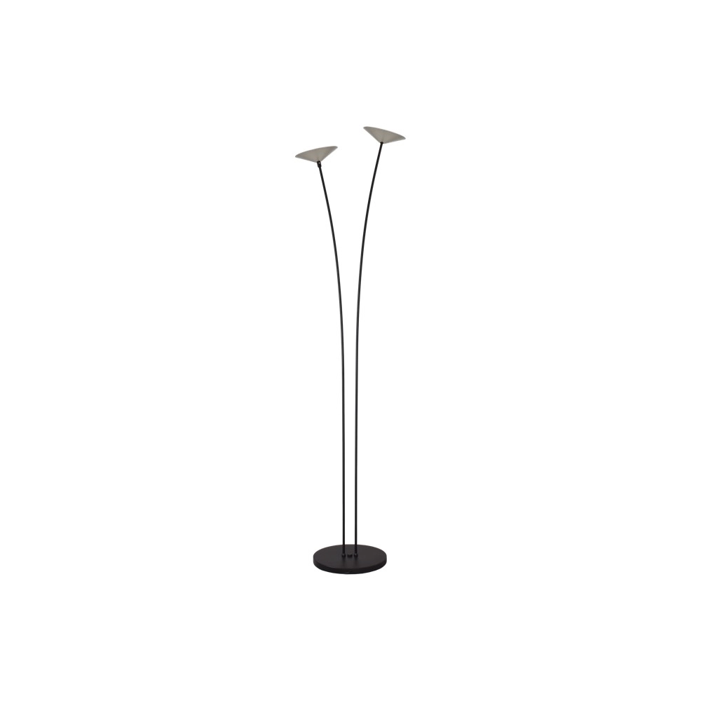 Lampe sur pied à deux lumières Ceppo noir avec du nickel Masterlight 8718121368085