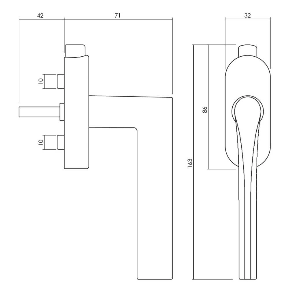 Poignée de fenêtre design Fin Nickel verrouillable Olivari 8714186480076