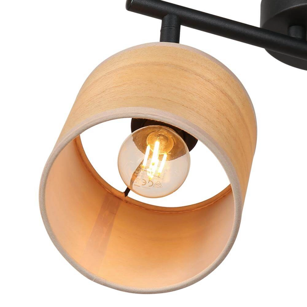 Plafonnier Bambus Noir avec bambou 2 lumières Steinhauer 8712746171419