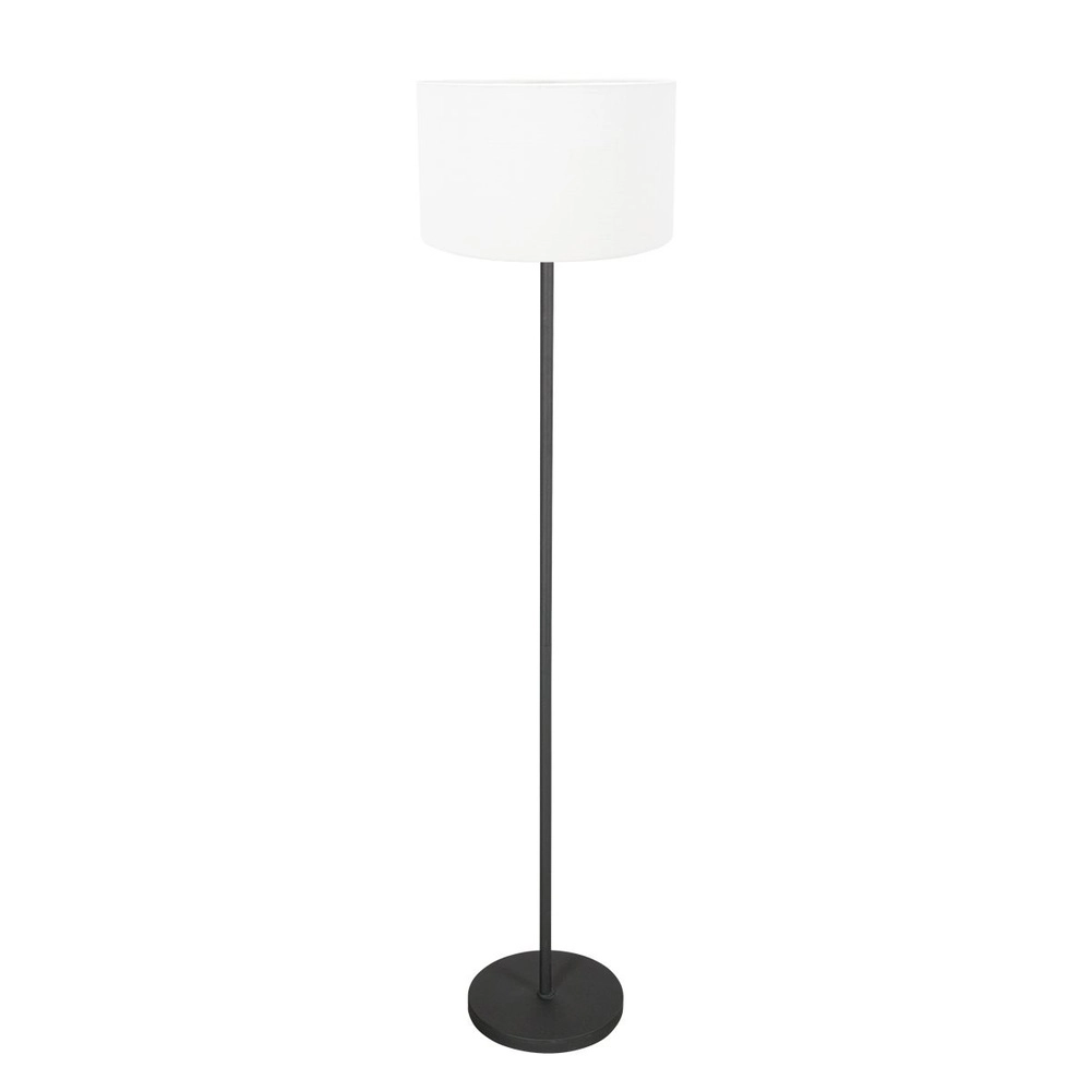 Lampadaire noir Noor avec capot blanc