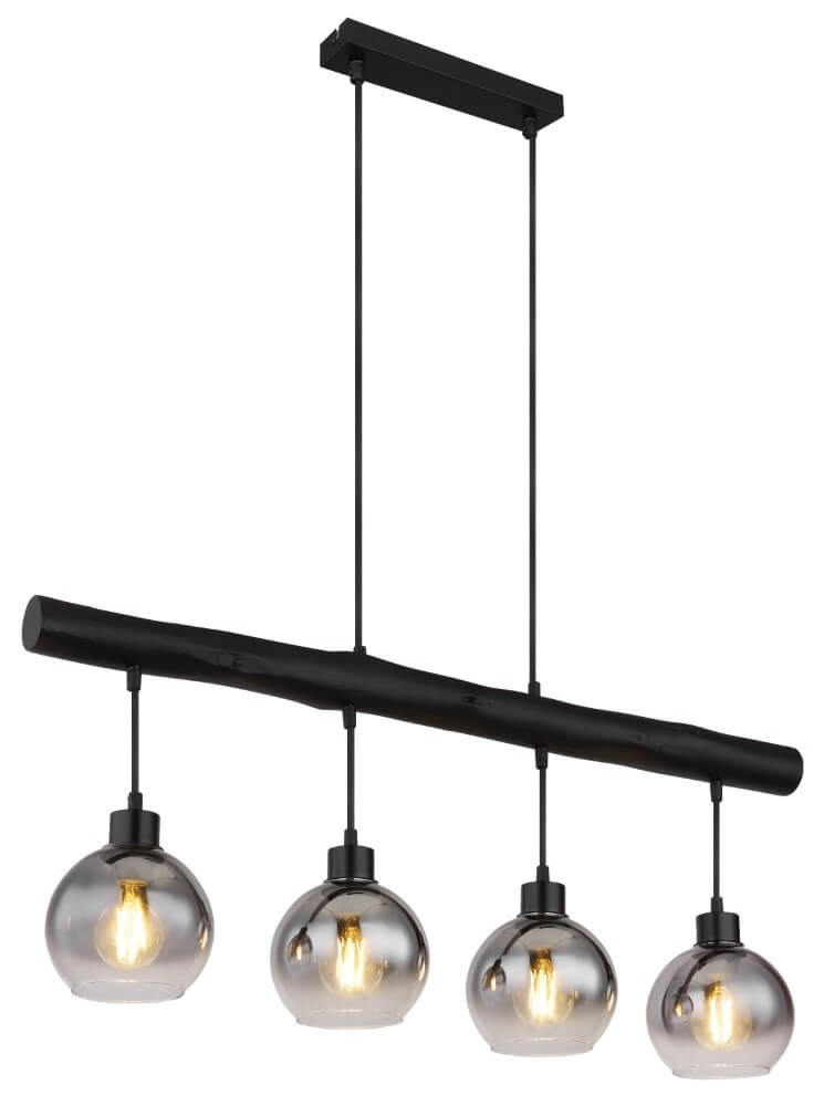 Lampe suspendue Moitas 4 lumières noir Lampe suspendue Moitas 4 lumières noir