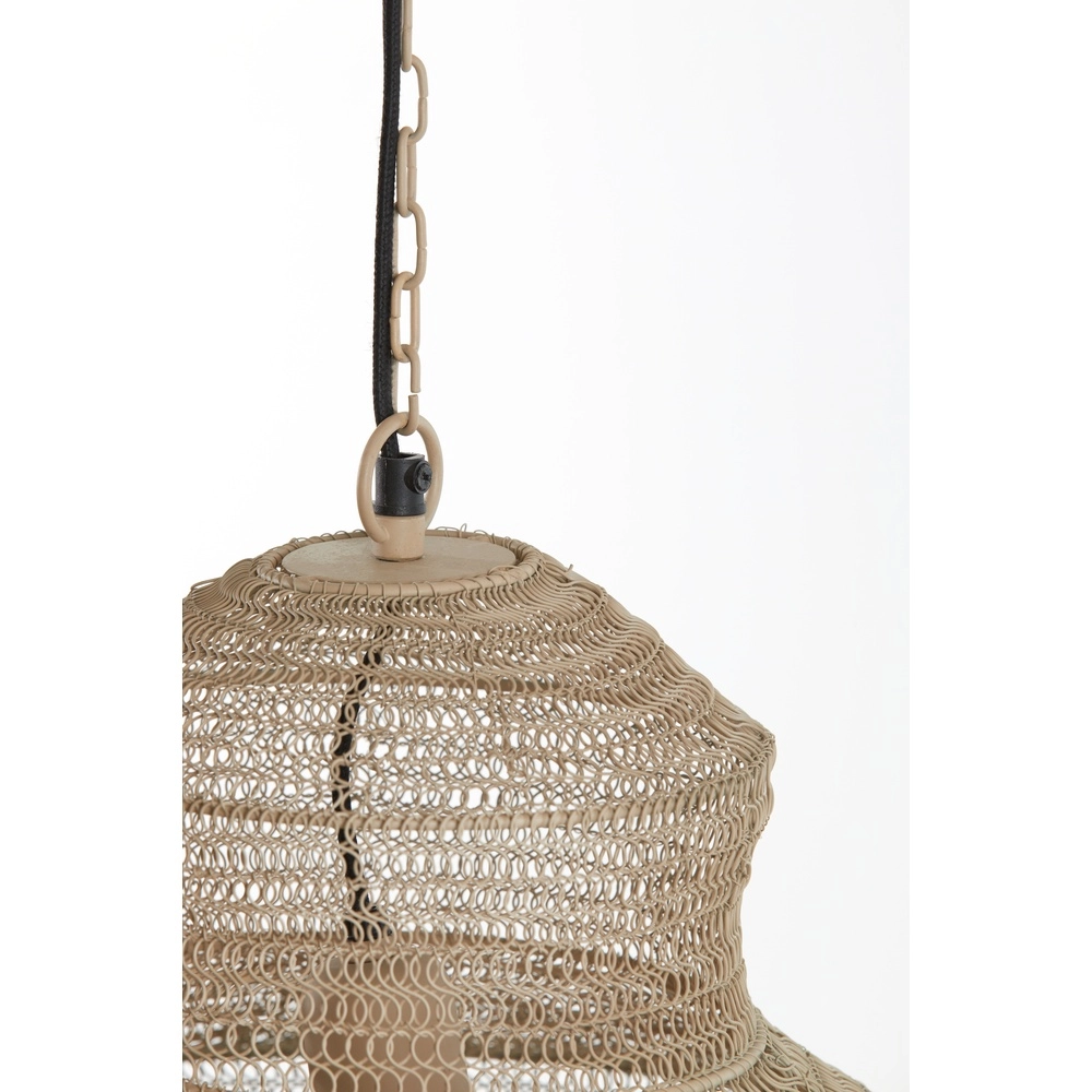 Lampe suspendue en filet métallique Nakisha Ø 48cm - sable Light & Living 8717807695071