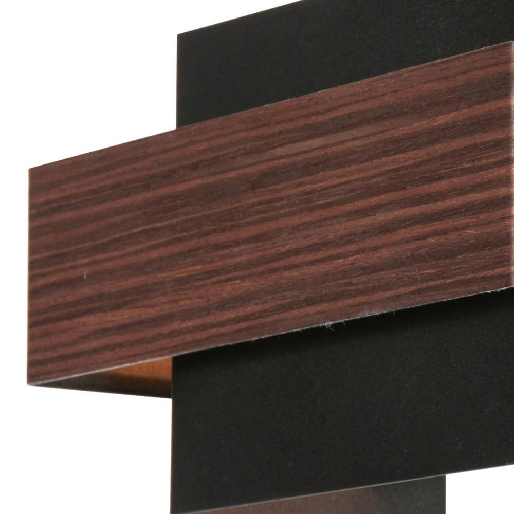 Applique murale Muro noir avec bois M Steinhauer 8712746177756