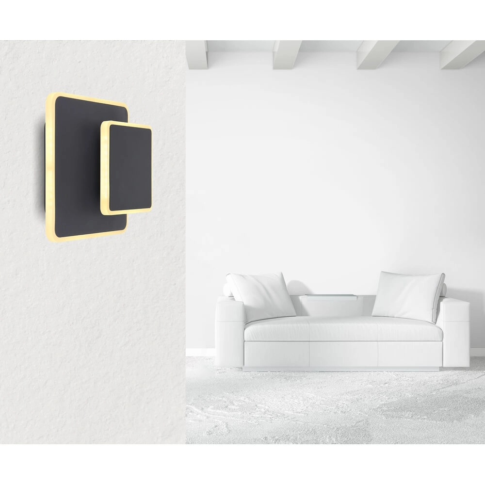 Applique murale carrée Many noir Globo 9007371425617