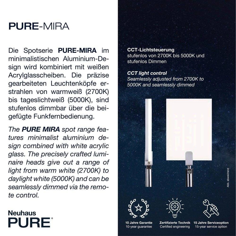 Lampe murale LED Pure Mira Switch - Black Pearl Paul Neuhaus 4012248359426