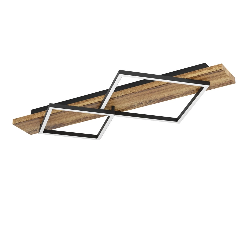Plafonnier design Boyal noir avec bois foncé Plafonnier design Boyal noir avec bois foncé