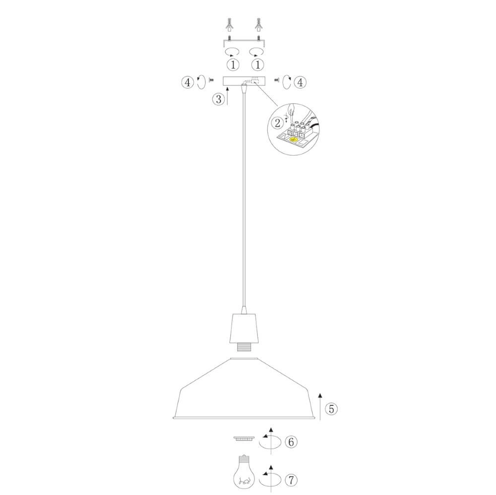 Lampe suspendue rurale Blackmoon Ø 40cm Steinhauer 8712746131000