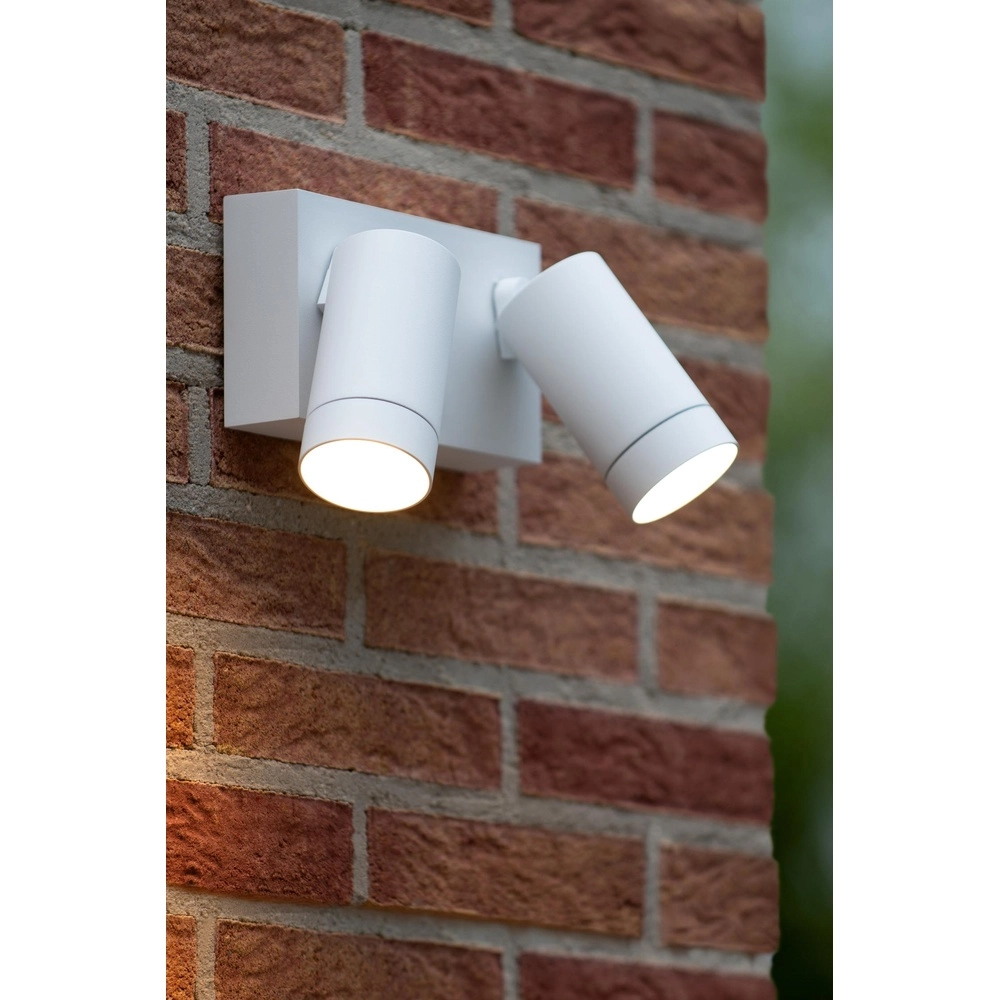 Projecteur mural Taylor Double IP54 avec capteur blanc Lucide 5411212092724