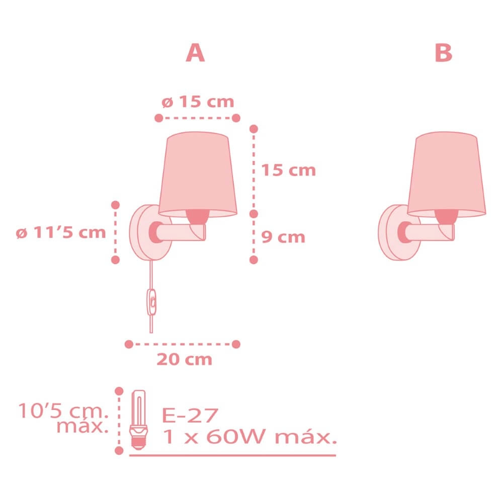 Applique chambre d'enfant Star Light rose tendre Dalber 8420406001470
