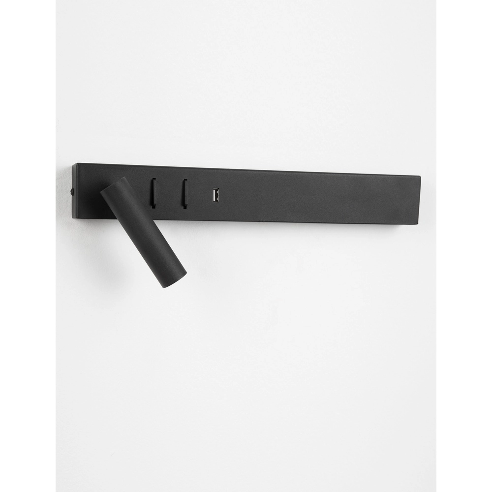 Lampe de chevet Vida Gauche Noir avec USB