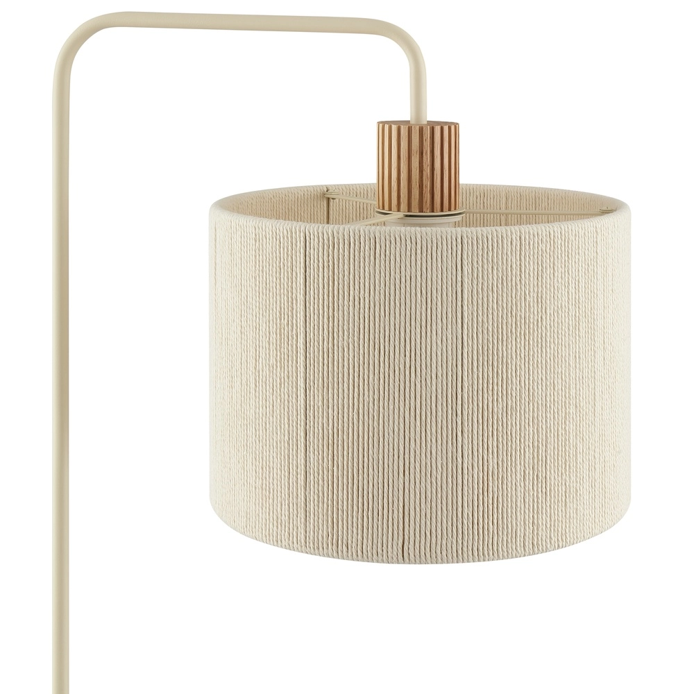 Lampe sur pied Japandi Arlo brun sable avec du bois Brilliant 4004353477072
