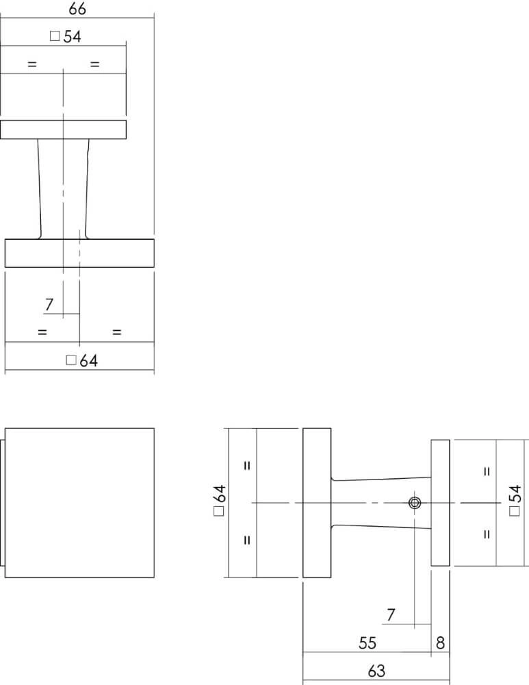 Poignée de porte avant Castor Montage unilatéral en acier inoxydable fixe Intersteel 8714186390160