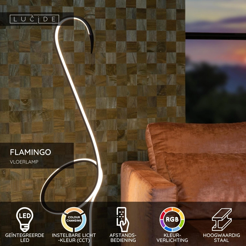 Lampe de pied Flamingo Noir Lucide 5411212051547