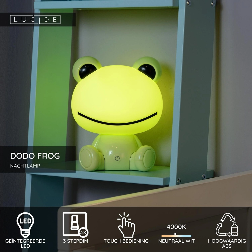 Veilleuse Dodo Frog Chambre des enfants en vert Lucide 5411212712752