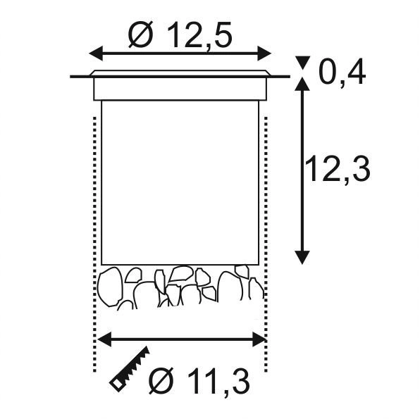 Spot de terre LED Rocci 12,5 cm environ SLV 4024163142106