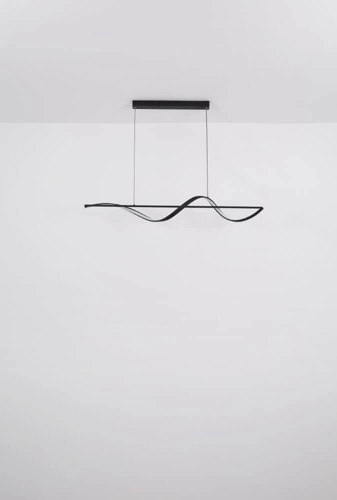 Lampe suspendue ondulée Violino conception noire Globo 9007371446117